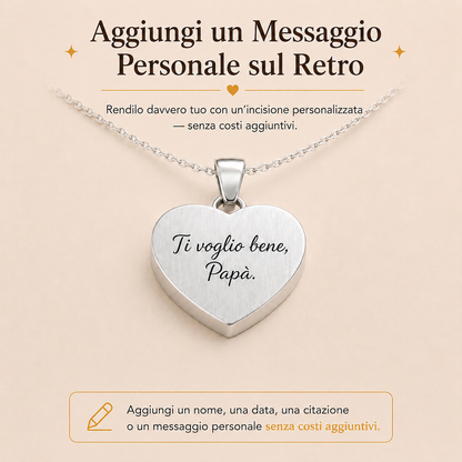 Un Pezzo di Te™ - Collier en acier inoxydable avec gravure laser