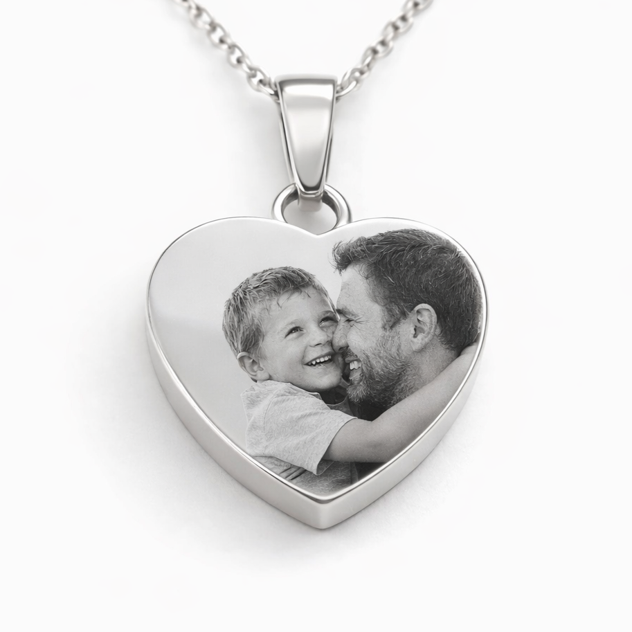 Pour toujours dans mon cœur - Collier gravé en acier inoxydable