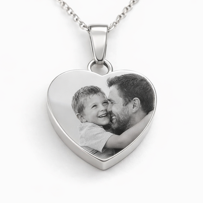Pour toujours dans mon cœur - Collier gravé en acier inoxydable