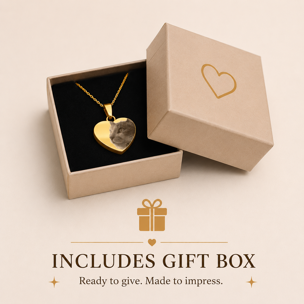 Pour toujours dans mon cœur - Collier gravé en acier inoxydable